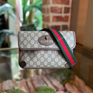 GUCCI Neo Vintage Beige GG Supreme Canvas Belt Bag