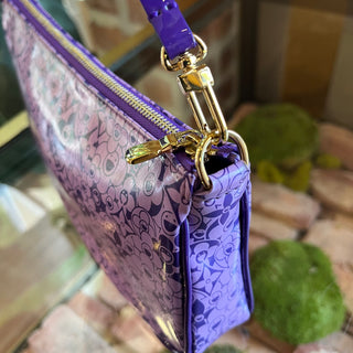 LOUIS VUITTON Pochette Accessories Limited Edition Purple Leather Cosmic Blossom Shoulder Bag