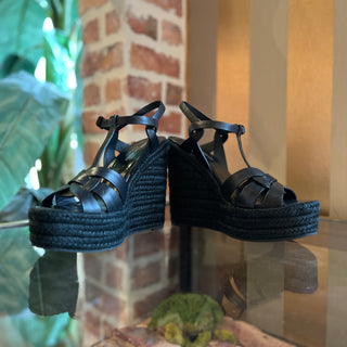 SAINT LAURENT Black Tribute Espadrilles SZ 40 (US 10)