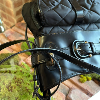 BURBERRY Black Quilted Nylon Messenger Bag