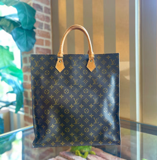 LOUIS VUITTON Sac Plat Brown Monogram Canvas Tote Bag