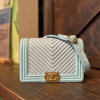 CHANEL Mini Flap By The Sea Chevron Embroidered Calfskin Waist Belt Bag
