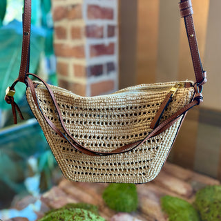 LOEWE Raffia Mini Hammock Crossbody