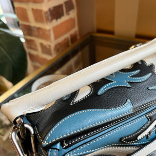 LOEWE Small Cowboy Puzzle Black Blue Western Shoulder Bag