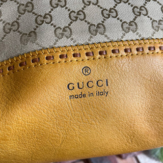 GUCCI Crafty Yellow GG Canvas Tote Bag