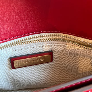 TORY BURCH Britten Red Smooth Glazed Leather Crossbody