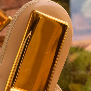 FENDI Woven Raffia Beige First Sandal Heels SZ 39 (US 9)