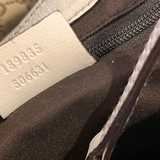 GUCCI Abbey D-Ring Beige White GG Canvas Shoulder Bag