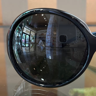 DOLCE&GABBANA 6030B Black Acetate DG Crystal Round Sunglasses