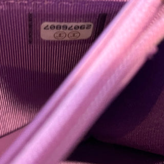 CHANEL Wallet On Chain Purple Quilted Patent Leather Crossbody Bag