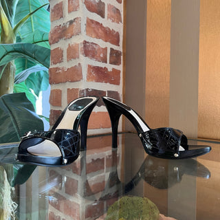 DIOR Quilted Black Patent Leather Heels SZ 38.5 (US 8.5)