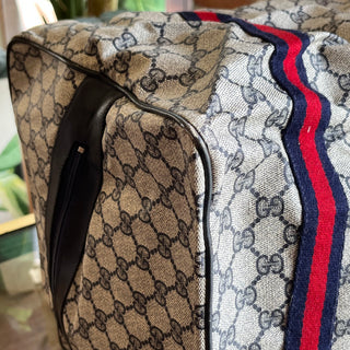 GUCCI Vintage Foldable Black GG Monogram Canvas Duffle Bag Pouch