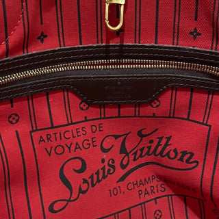 LOUIS VUITTON Neverfull MM Damier Ebene Brown Canvas Tote Bag