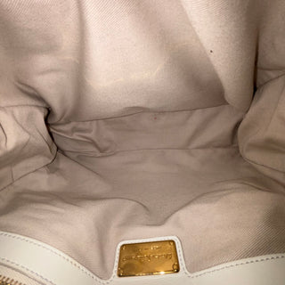 FERRAGAMO White Leather Chain Tote