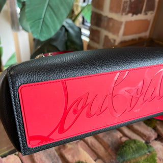 CHRISTIAN LOUBOUTIN Cabata Mini Black Grained Calfskin Studded Tote Bag