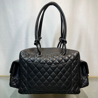 CHANEL Cambon Multi Pocket Reporter Black Satchel ADI1116