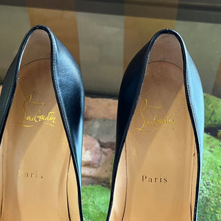 CHRISTIAN LOUBOUTIN La Pigalle Black Shiny Nappa Calf Leather Heels SZ38.5(8.5US)