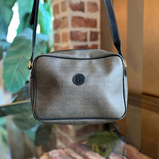 FENDI Vintage Brown Coated Canvas Crossbody Bag