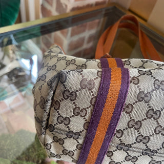GUCCI GG Canvas Web Jolicoeur Tote