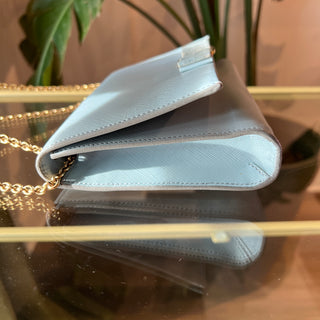 FERRAGAMO Light Blue Ginny Chain Shoulder Bag Medium