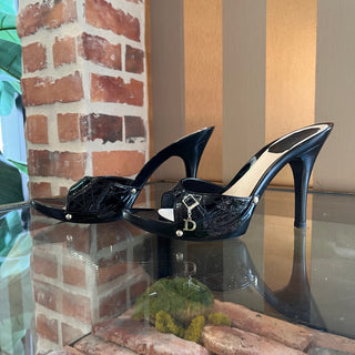 DIOR Quilted Black Patent Leather Heels SZ 38.5 (US 8.5)