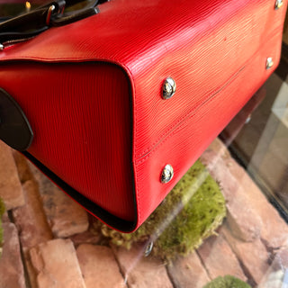 LOUIS VUITTON Tuileries Red Navy Epi Leather Tote Bag