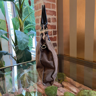FENDI Trapeze Brown Corduroy Vintage Tote