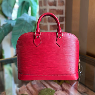 LOUIS VUITTON Alma PM Red Epi Leather Top Handle Bag