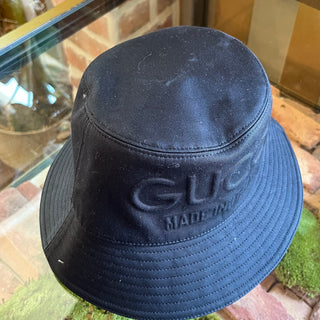 GUCCI Black Canvas Bucket Hat SZM