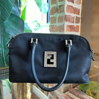 FENDI Black Neoprene Vintage Shoulder Bag