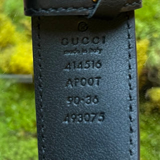 GUCCI Black Leather Marmont Belt SZ 90/36