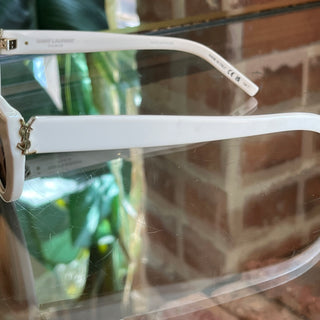 SAINT LAURENT SLM15 Ivory Acetate Cat Eye Sunglasses