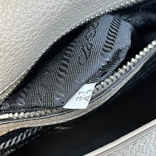 PRADA Gray Daino Leather Crossbody Bag