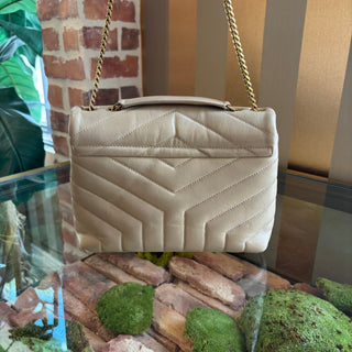 SAINT LAURENT Beige Signature LouLou Small