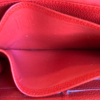 LOUIS VUITTON LV Monogram Red Empreinte Leather Zippy Wallet