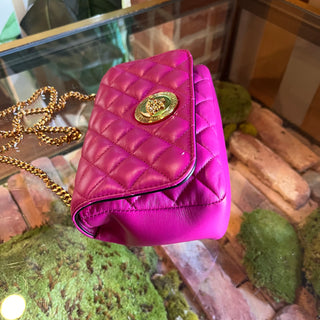 VERSACE Dark Fuchsia Quilted La Medusa Chain Crossbody