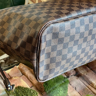 LOUIS VUITTON Neverfull MM Damier Ebene Brown Canvas Tote Bag