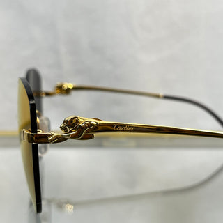 CARTIER Panthere CT0269S 003 COL3 Red Gold Rimless Cat-Eye Sugnlasses