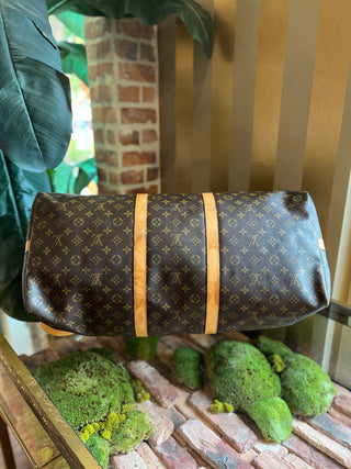 LOUIS VUITTON Keepall Bandouliere 60 Brown Monogram Canvas Duffel Bag