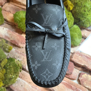 LOUIS VUITTON Mens Arizona Eclipse LV Monogram Canvas Loafers SZ 9.5