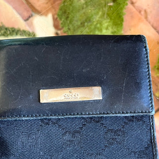 GUCCI Vintage Black Canvas Bifold Wallet