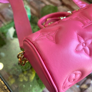 LOUIS VUITTON Bubblegram Papillon BB Dragon Fruit Monogram Leather Satchel Bag