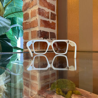 CELINE CL4055IS White Studded Acetate Square Sunnies