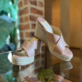JIMMY CHOO Dovina 100 Glitter Nude Wedges SZ 41 (US 11)