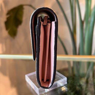 GUCCI Pink Guccissima Leather Continental Cat Head Flap Wallet