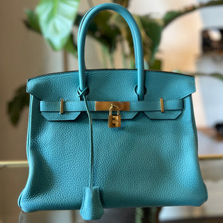 HERMES Bleu Paon Togo Birkin 30