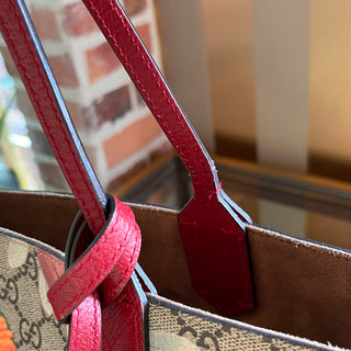 GUCCI GG Supreme Tian Red Coated Canvas Tote