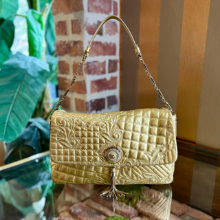 VERSACE Gold Barocco Meda bag