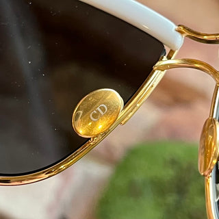 DIOR So Electra 266NR White/Gold Square Sunglasses