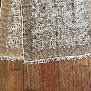 HERMES Brown Cashmere Silk Blend Scarf